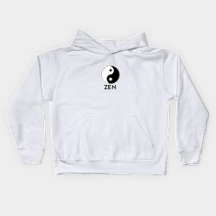 Zen Yin Yang Design on White. Kids Hoodie